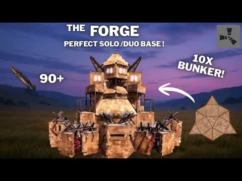 The Forge: Best Solo/Duo Rust Base Design with 10x Bunkers & Offline Tank